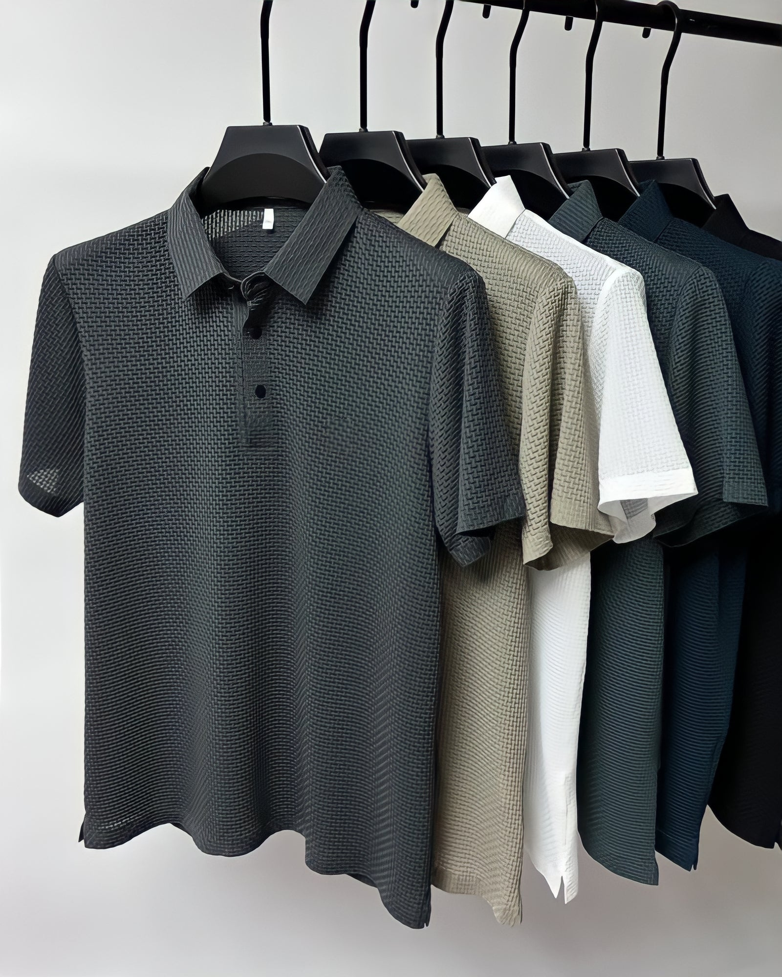 Hochwertiges Texturiertes Slim Fit Polo-Shirt